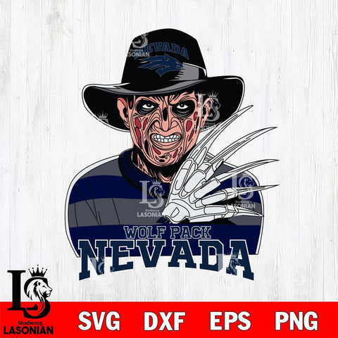 Nevada Wolf Pack Freddy Krueger Horror Halloween Svg Eps Dxf Png File, NCAA svg, Digital Download, Instant Download