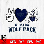 Nevada Wolf Pack Gnomes Peace & Love Svg Eps Dxf Png File, Digital Download, Instant Download