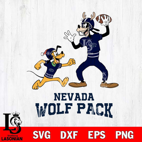 Nevada Wolf Pack Goofy & Pluto Football Cricut,Christmas SVG DXF EPS PNG FILE, NCAA Digital Download,Instant Download, Silhouette