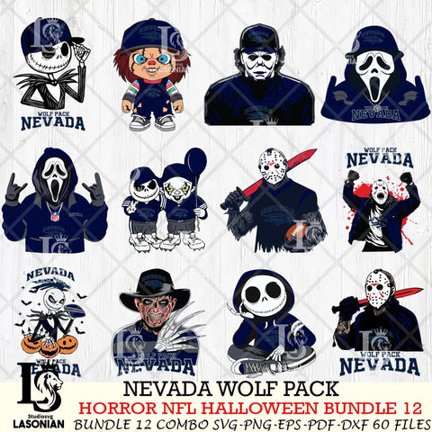 Nevada Wolf Pack Halloween Bundle 12 SVG Svg Eps Dxf Png File, NCAA bundle svg, Digital Download, Instant Download