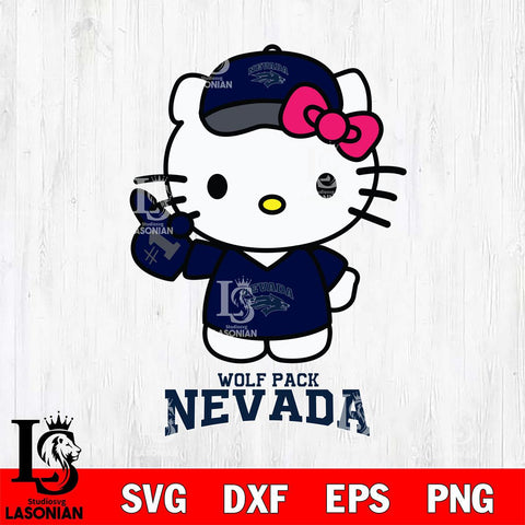 Nevada Wolf Pack Hello Kitty Best Fan Svg Eps Dxf Png File, Digital Download, Instant Download