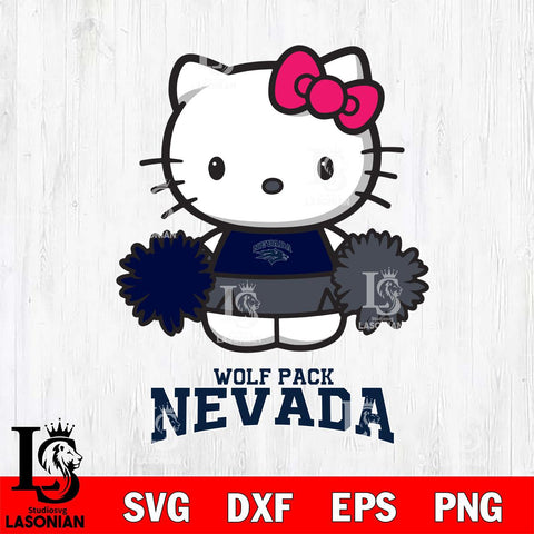 Nevada Wolf Pack Hello Kitty Cheerleader 2 Svg Eps Dxf Png File, Digital Download, Instant Download