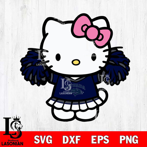 Nevada Wolf Pack Hello Kitty Cheerleader 3 Svg Eps Dxf Png File, Digital Download, Instant Download