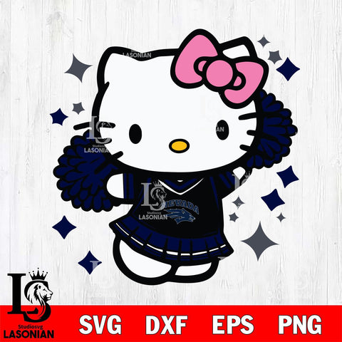 Nevada Wolf Pack Hello Kitty Cheerleader 4 Svg Eps Dxf Png File, Digital Download, Instant Download