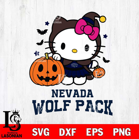 Nevada Wolf Pack Hello Kitty Horror 1 Svg Eps Dxf Png File, Digital Download