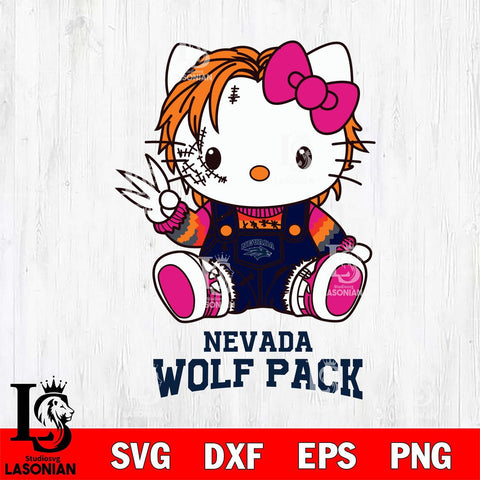 Nevada Wolf Pack Hello Kitty Horror Svg Eps Dxf Png File, Digital Download
