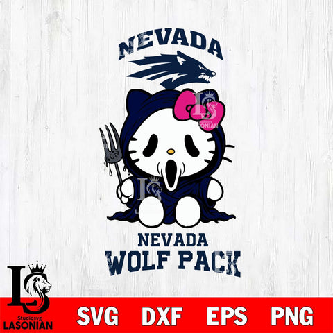 Nevada Wolf Pack Hello Kitty Horror 4 Svg Eps Dxf Png File, Digital Download