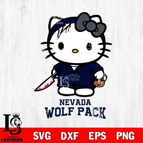 Nevada Wolf Pack Hello Kitty Horror 5 Svg Eps Dxf Png File, Digital Download