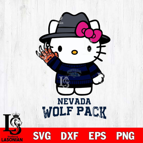 Nevada Wolf Pack Hello Kitty Horror 6 Svg Eps Dxf Png File, Digital Download