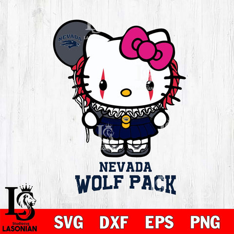 Nevada Wolf Pack Hello Kitty Horror 7 Svg Eps Dxf Png File, Digital Download