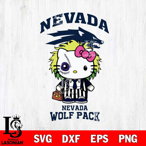 Nevada Wolf Pack Hello Kitty Horror 8 Svg Eps Dxf Png File, Digital Download