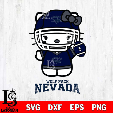 Nevada Wolf Pack Hello Kitty NCAA 1 Svg Eps Dxf Png File, Digital Download, Instant Download