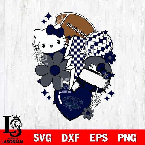 Nevada Wolf Pack Hello Kitty NCAA 2 Svg Eps Dxf Png File, Digital Download, Instant Download