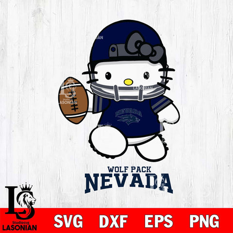 Nevada Wolf Pack Hello Kitty NCAA 4 Svg Eps Dxf Png File, Digital Download, Instant Download