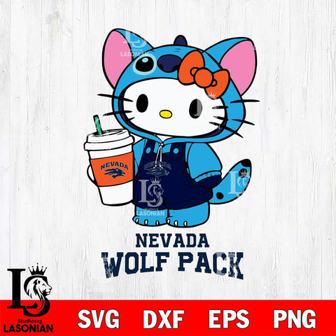 Nevada Wolf Pack Hello Kitty Stitch Svg Eps Dxf Png File, NCAA svg, Digital Download, Instant Download