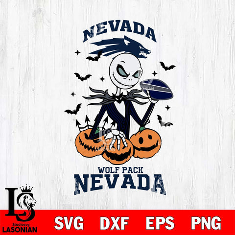Nevada Wolf Pack Jack Skellington 2 halloween Svg Eps Dxf Png File, NCAA svg, Digital Download, Instant Download