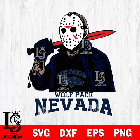Nevada Wolf Pack Jason Voorhees Horror Halloween Svg Eps Dxf Png File, NCAA svg, Digital Download, Instant Download