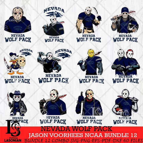 Nevada Wolf Pack Jason Voorhees NCAA Bundle 12 SVG Svg Eps Dxf Png File, Digital Download