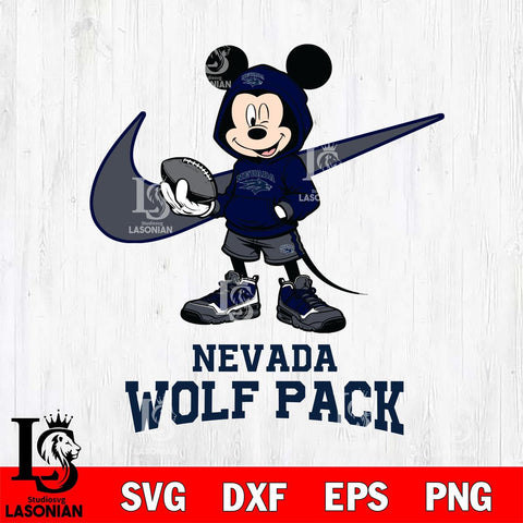 Nevada Wolf Pack Mikey Mouse Disney NIKE, Svg Eps Dxf Png File, Digital Download