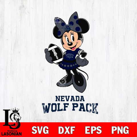 Nevada Wolf Pack Minnie Mouse, Svg Eps Dxf Png File, Digital Download