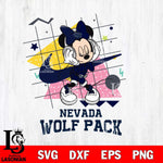 Nevada Wolf Pack Minnie Mouse Dancing SVG DXF EPS PNG FILE, NCAA File Cut,Digital Download,Instant Download