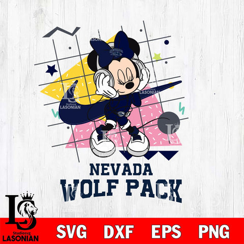 Nevada Wolf Pack Minnie Mouse Dancing SVG DXF EPS PNG FILE, NCAA File Cut,Digital Download,Instant Download