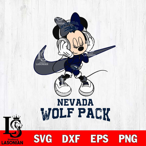 Nevada Wolf Pack Minnie Mouse Dancing NIKE, Svg Eps Dxf Png File, Digital Download