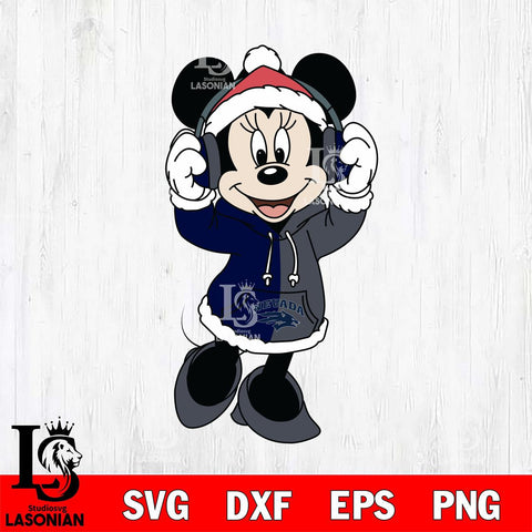 Nevada Wolf Pack Minnie Mouse Disney Football Christmas File Cut, NCAA SVG DXF EPS PNG FILE, Digital Download , Criucut , Silhouette