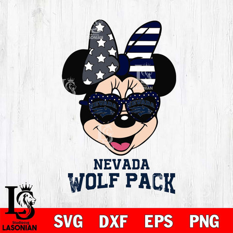 Nevada Wolf Pack Minnie Mouse Love 2, Svg Eps Dxf Png File, Digital Download