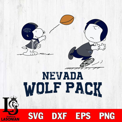 Nevada Wolf Pack Peanuts play football SVG DXF EPS PNG FILE,Snoopy File Cut, NCAA Digital Download,Instant Download,Christmas Silhouette