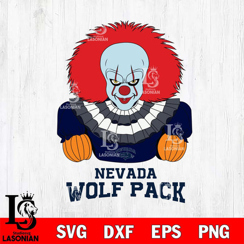 Nevada Wolf Pack Pennywise Horror Sport 3 Svg Eps Dxf Png File, Digital Download