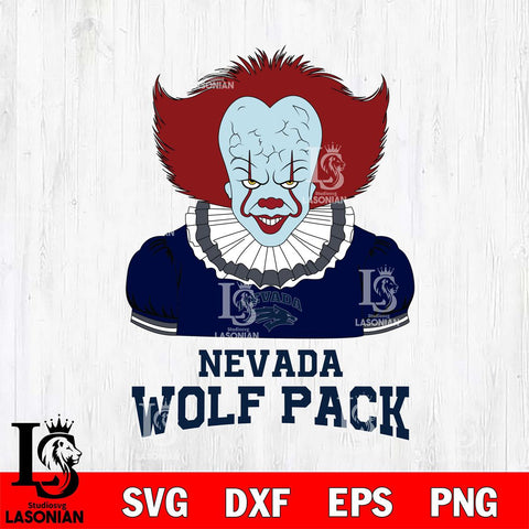 Nevada Wolf Pack Pennywise Horror Sport 5 Svg Eps Dxf Png File, Digital Download