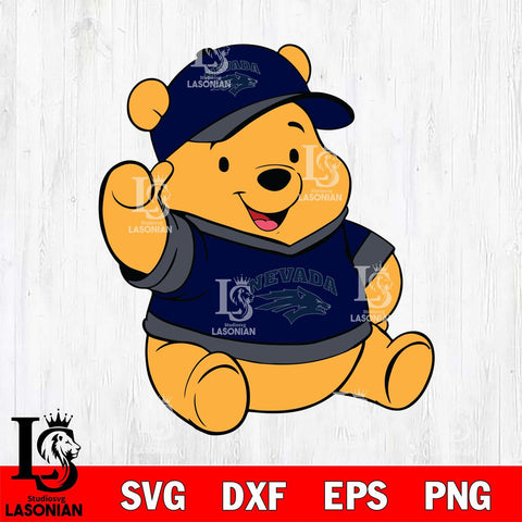Nevada Wolf Pack Pooh Bear Svg Eps Dxf Png File, NCAA svg, Digital Download, Instant Download