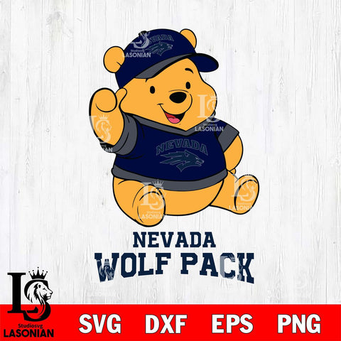 Nevada Wolf Pack Pooh Bear Disney, Svg Eps Dxf Png File, Digital Download