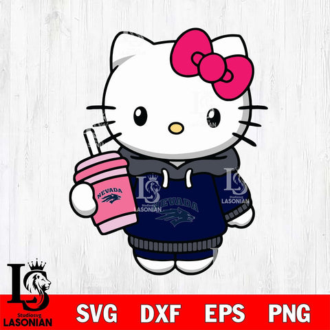 Nevada Wolf Pack Pretty Hello Kitty Svg Eps Dxf Png File, Digital Download, Instant Download