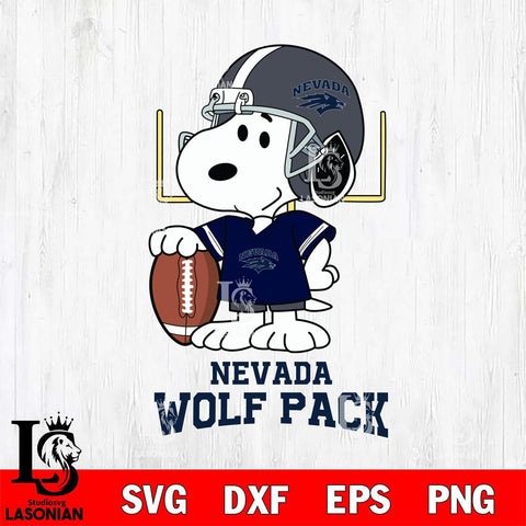 Nevada Wolf Pack Snoopy Player Football SVG DXF EPS PNG FILE,Snoopy File Cut, NCAA Digital Download,Instant Download,Christmas Silhouette