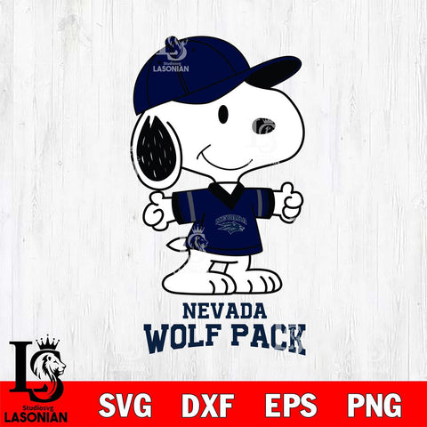 Nevada Wolf Pack Snoopy football SVG DXF EPS PNG FILE,Snoopy File Cut, NCAA Digital Download,Instant Download,Christmas Silhouette