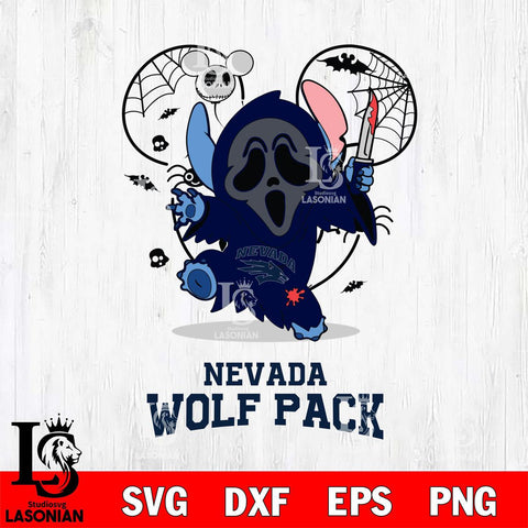 Nevada Wolf Pack Stitch Ghost Face Halloween 2 Svg Eps Dxf Png File, Digital Download, Instant Download