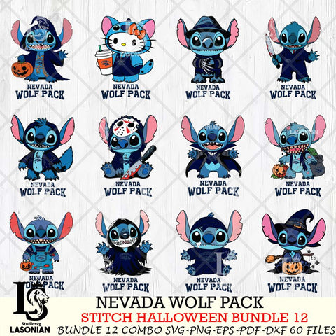 Nevada Wolf Pack Stitch Horror Bundle 12 SVG Svg Eps Dxf Png File, NCAA svg, Digital Download, Instant Download