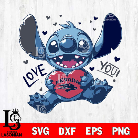 Nevada Wolf Pack Stitch Love Svg Eps Dxf Png File, NCAA svg, Digital Download, Instant Download