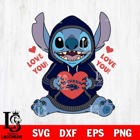 Nevada Wolf Pack Stitch Love You File Cut, NCAA SVG DXF EPS PNG FILE, Digital Download , Criucut , Silhouette