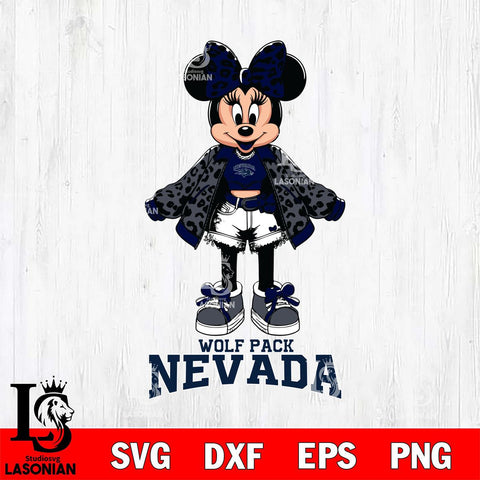 Nevada Wolf Pack Style Minnie Disney Svg Eps Dxf Png File, Digital Download, Instant Download
