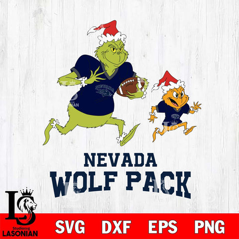 Nevada Wolf Pack The Grinch & Max Football Cricut,Christmas SVG DXF EPS PNG FILE, NCAA Digital Download,Instant Download, Silhouette