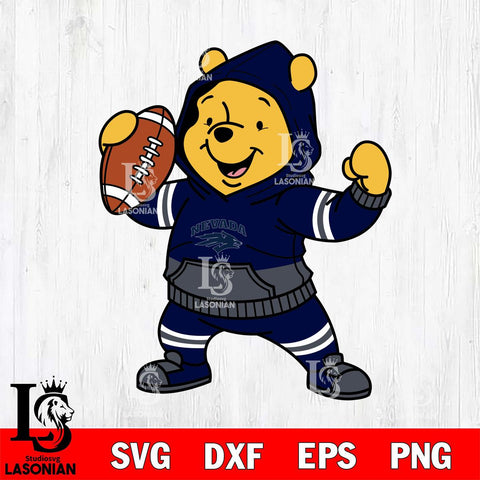 Nevada Wolf Pack Winnie The Pooh Disney Football Christmas File Cut, NCAA SVG DXF EPS PNG FILE, Digital Download , Criucut , Silhouette