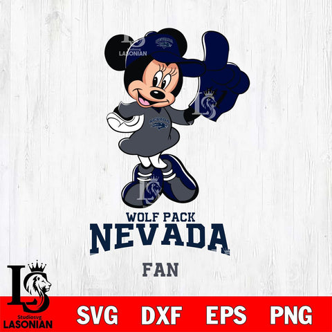 Nevada Wolf Pack #1 Fan Minnie Mouse Svg Eps Dxf Png File, Digital Download, Instant Download