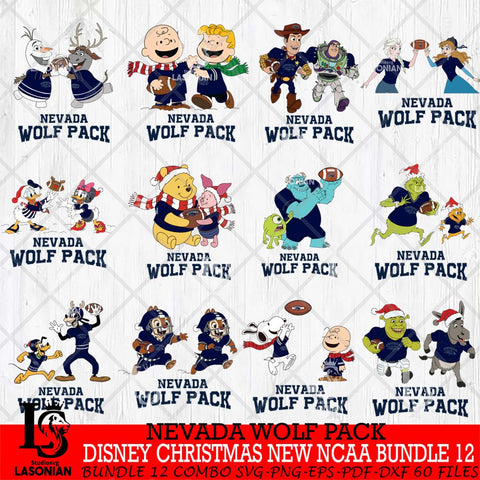 Nevada Wolf Pack  Disney Christmas New NCAA Bundle 12 Cricut,Christmas SVG DXF EPS PNG FILE, BUNDLE NCAA Digital Download,Instant Download, Silhouette