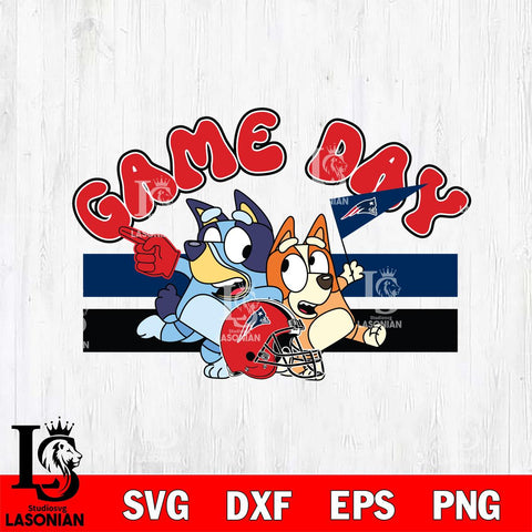 New England Patriots Game Day Bluey NFL Svg Eps Dxf Png File, Digital Download, Instant Download