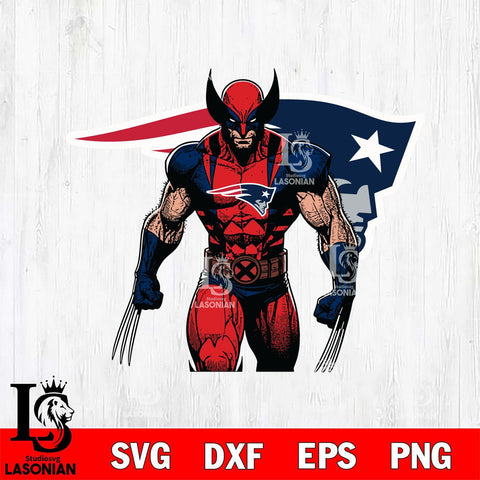 New England Patriots Badass Wolverine Svg Eps Dxf Png File, Digital Download, Instant Download