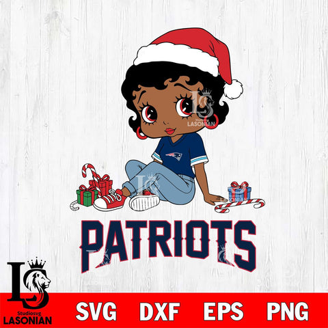 New England Patriots Betty Boop Christmas File Cut, NFL SVG DXF EPS PNG PDF File, Digital Download , Criucut , Silhouette