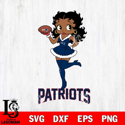 New England Patriots Betty Boop Christmas Rugby File Cut, NFL SVG DXF EPS PNG PDF File, Digital Download , Criucut , Silhouette